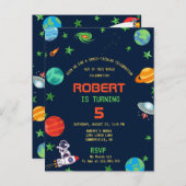 VERBLUFFENDE RUIMTEVERJAARDAGSUITNODIGING BRIEFKAART (Voorkant / Achterkant)