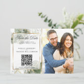 Verbluffende Sage Foto & QR Code Sla de Datum op Kaart (Staand voorkant)