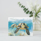 Verbluffende schildpad briefkaart (Staand voorkant)