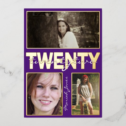 Verbluffende schoolkleuren 3 Uitnodiging tot Folie (Voorkant)