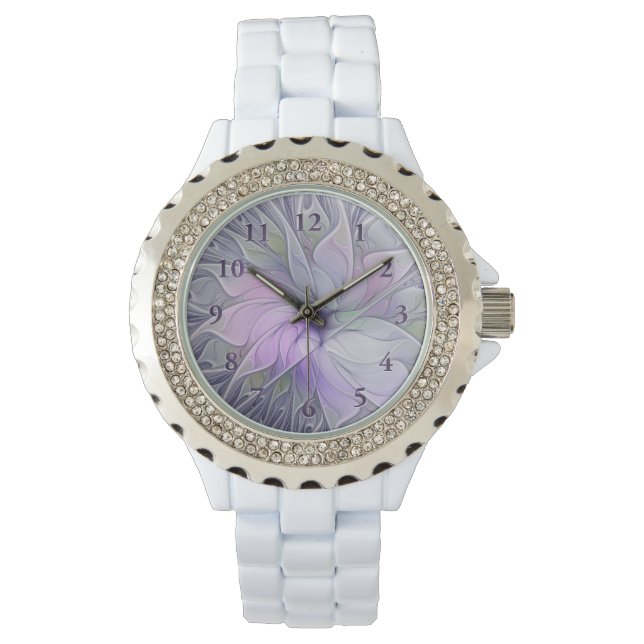 Verbluffende schoonheid Moderne Abstracte fractale Horloge (Voorkant)