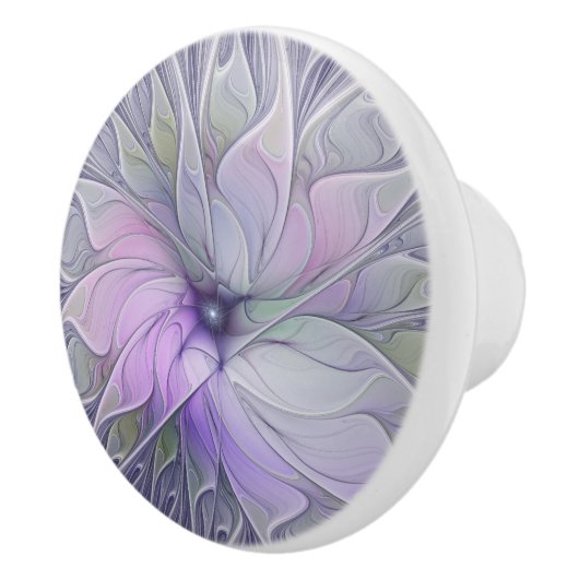 Verbluffende schoonheid Moderne Abstracte fractale Keramische Knop (Rechts)