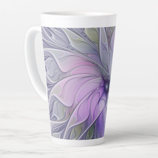 Verbluffende schoonheid Moderne Abstracte fractale Latte Mok (Linkerhoek)