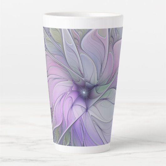 Verbluffende schoonheid Moderne Abstracte fractale Latte Mok (Voorkant)