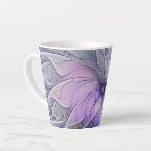 Verbluffende schoonheid Moderne Abstracte fractale Latte Mok (Linkerhoek)