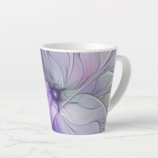 Verbluffende schoonheid Moderne Abstracte fractale Latte Mok (Rechterhoek)