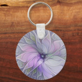 Verbluffende schoonheid Moderne Abstracte fractale Sleutelhanger (Voorkant)