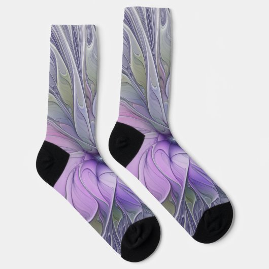 Verbluffende schoonheid Moderne Abstracte fractale Sokken (Rechts)