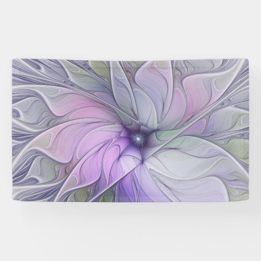 Verbluffende schoonheid Moderne Abstracte fractale Spandoek (Horizontaal)