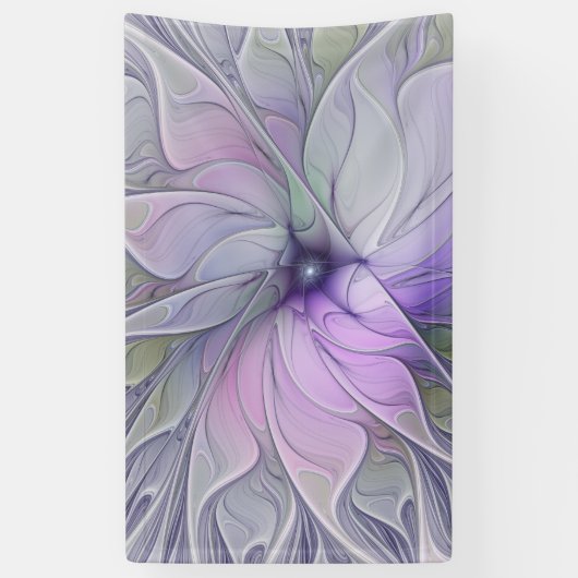 Verbluffende schoonheid Moderne Abstracte fractale Spandoek (Verticaal)