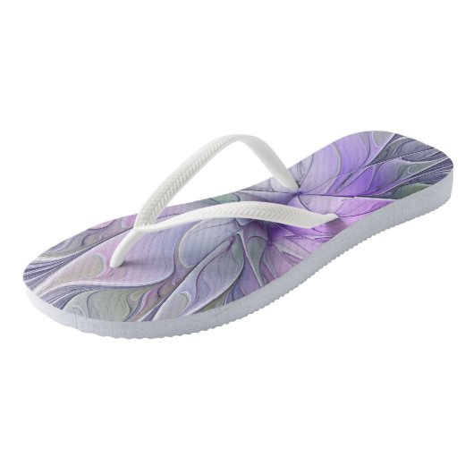 Verbluffende schoonheid Moderne Abstracte fractale Teenslippers (Schuin)