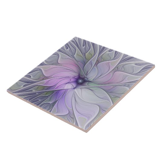 Verbluffende schoonheid Moderne Abstracte fractale Tegeltje (Zijkant)