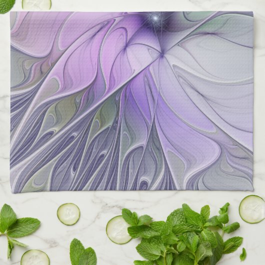 Verbluffende schoonheid Moderne Abstracte fractale Theedoek (Gevouwen)