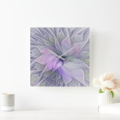 Verbluffende schoonheid Moderne Abstracte fractale Vierkante Klok (Huis)