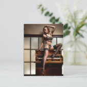 Verbluffende schoonheid op foto van Piano Black li Briefkaart (Staand voorkant)