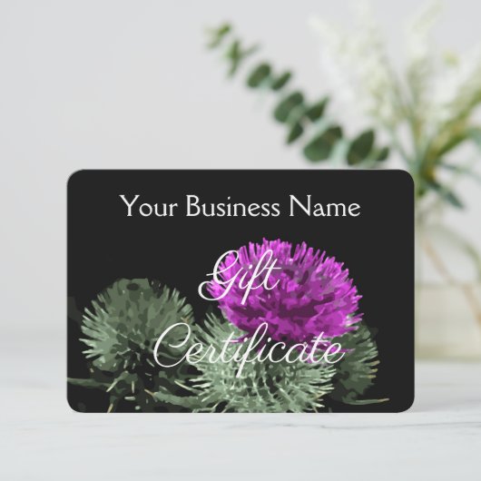 Verbluffende Schotse Thistle Cadeaubon (Staand voorkant)
