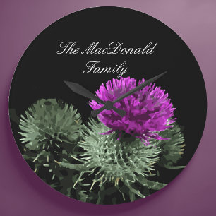 Verbluffende Schotse Thistle Family Clan Grote Klok