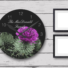 Verbluffende Schotse Thistle Family Clan Ronde Klok