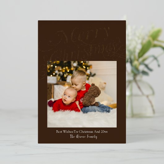 Verbluffende Scroll Font Merry Christmas Sjabloon (Staand Voorkant)