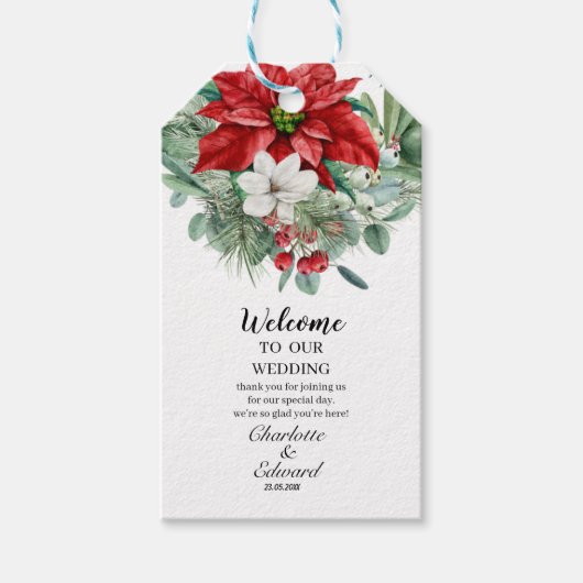 Verbluffende serie van bloemenbruiloft cadeaulabel (Voorkant)