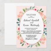 Verbluffende serie van bloemenbruiloft kaart (Voorkant / Achterkant)