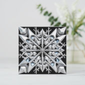 Verbluffende "Silver" Snowflake Holiday Card Kaart (Staand voorkant)