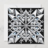 Verbluffende "Silver" Snowflake Holiday Card Kaart (Voorkant)