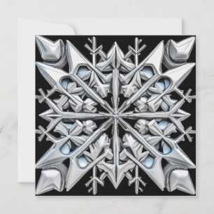 Verbluffende "Silver" Snowflake Holiday Card Kaart