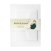 Verbluffende smaragdgroene ivoor gouden bloemen br uitnodigingen wikkel (Voorkant Voorbeeld)