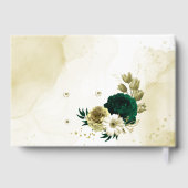 Verbluffende smaragdgroene ivoorgoudbloemen gastenboek (Achterkant)