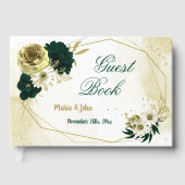 Verbluffende smaragdgroene ivoorgoudbloemen gastenboek (Voorkant)