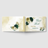 Verbluffende smaragdgroene ivoorgoudbloemen gastenboek (Volledig)