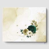 Verbluffende smaragdgroene ivoorgoudbloemen gastenboek (Achterkant)