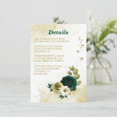 Verbluffende smaragdgroene ivoorgoudbloemen informatiekaartje (Staand voorkant)