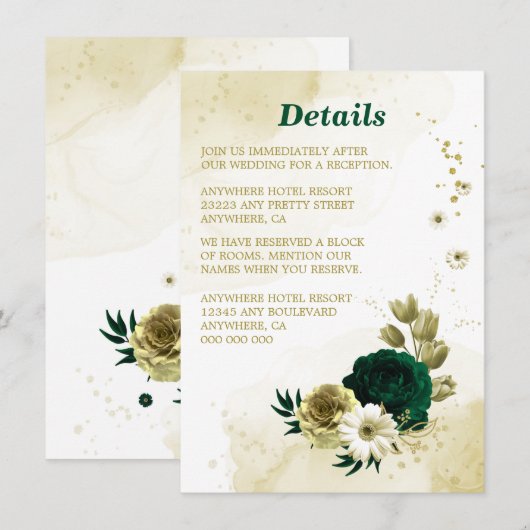 Verbluffende smaragdgroene ivoorgoudbloemen informatiekaartje (Voorkant / Achterkant)