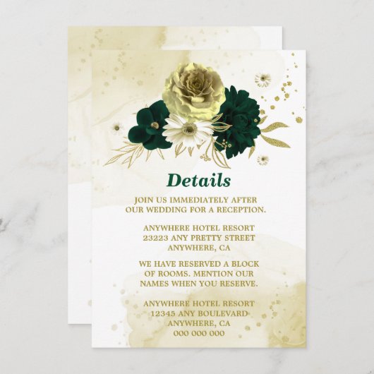 Verbluffende smaragdgroene ivoorgoudbloemen informatiekaartje (Voorkant / Achterkant)
