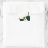 Verbluffende smaragdgroene ivoorgoudbloemen vierkante sticker (Tas)