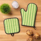 Verbluffende Spirulina Ovenwant & Pannenlap Set (Top down)