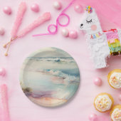 Verbluffende strandscène papieren bordje (Feest)