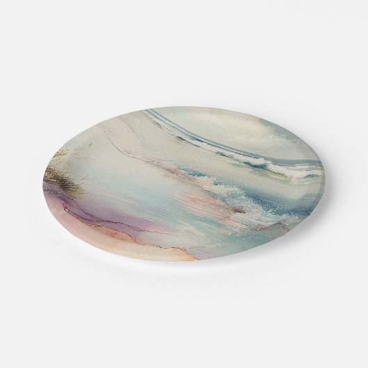 Verbluffende strandscène papieren bordje (Gekanteld)