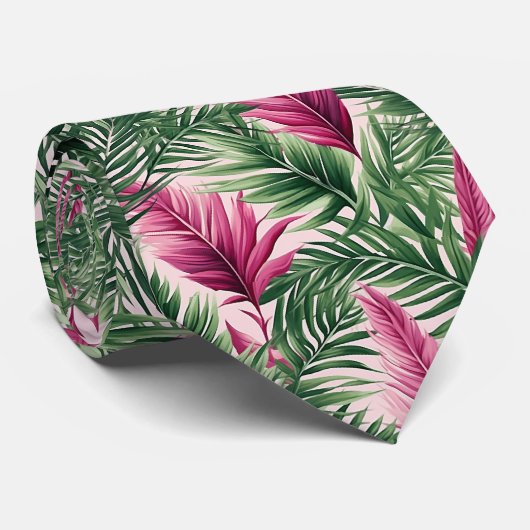Verbluffende Stropdas met Exotic Leaves Pattern (Opgerold)