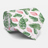 Verbluffende Stropdas met Exotic Leaves Pattern (Opgerold)