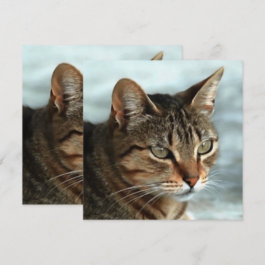 Verbluffende tabby Cat Close Artistic Portrait Feestdagenkaart (Voorkant / Achterkant)