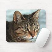 Verbluffende tabby Cat Close Artistic Portrait Muismat (Met muis)