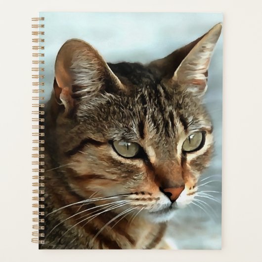Verbluffende tabby Cat Close Artistic Portrait Planner (Voorkant)