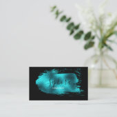 Verbluffende Teal Metallic Folie Verfstreek Visitekaartje (Staand voorkant)