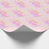 Verbluffende tekst op roze cadeaupapier (Hoek)