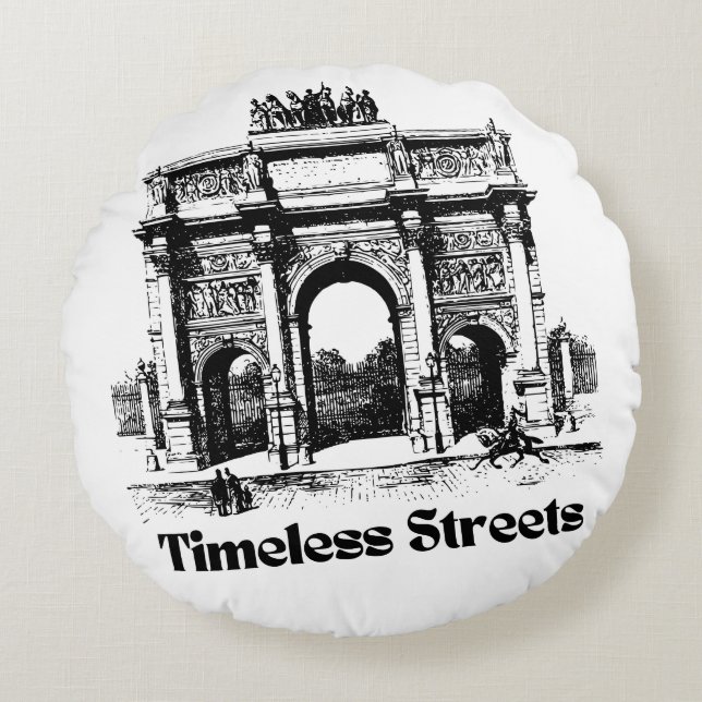 Verbluffende Tijdloze straten tas voor jou  Rond Kussen (Voorkant)