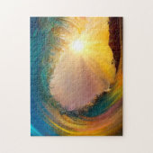Verbluffende tropische golven bij zonsondergang legpuzzel (Verticaal)
