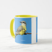 Verbluffende tropische kingbird op Blackberry Bran Mok (Voorkant links)